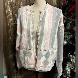 Chic Striped Cardigan Sweater in Soft Pastels